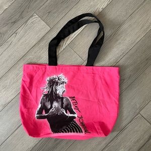 Betsey Johnson Large Photo Print Hot Pink and Black Shopping Tote Bag